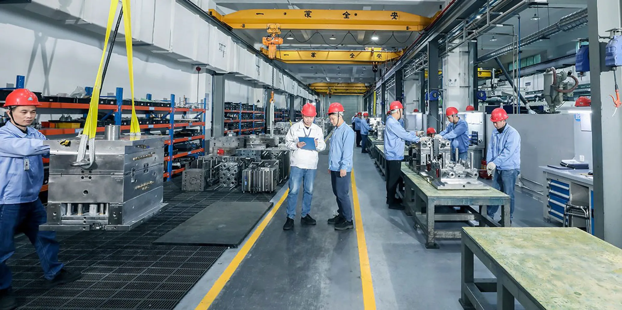 Modern logistics warehouse with advanced automation